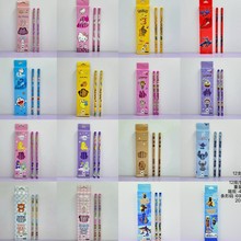 2603卡通铅笔12只盒装小学生HB带橡皮擦铅笔儿童礼品画笔批发