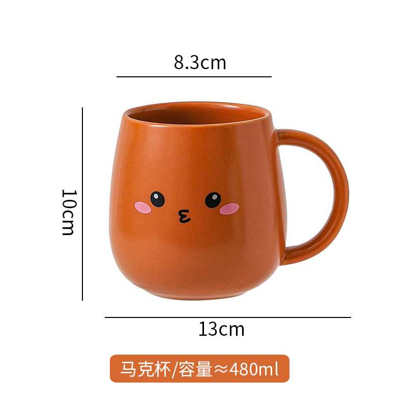 Hermosas tazas de Navidad pintadas a mano creativas lindas tazas de cerámica esmaltadas con tazas de dibujos animados de color con cucharas tazas de desayuno