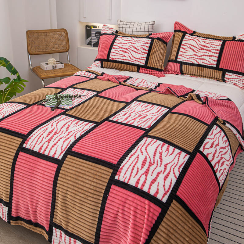 카멜 핑크 체크 무늬