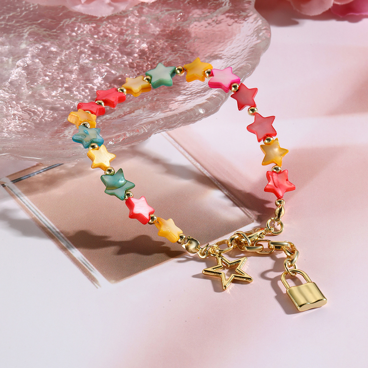Shell Beaded Bracelet Colourful Seaside Summer Jewellery_voghion.com