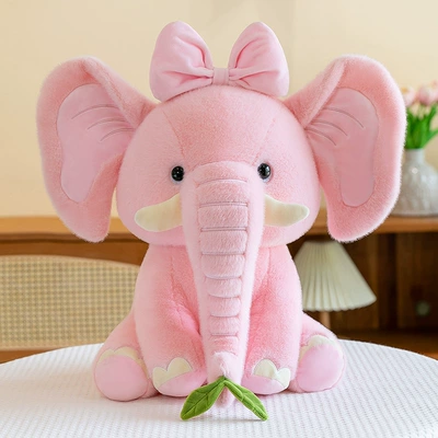 Cute Elephant Doll Pillow Cross-border Plush Toy Comfort Pillow Sleeping Doll Baby Sleeping Pillow Wholesale (Oyuncaq yastıqlar) - pink-25cm032kg