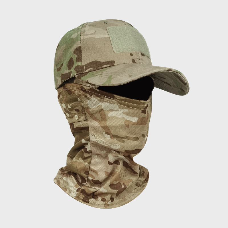 Cross-Border explosion camouflage baseball cap mask set outdoor camping hiking hiking fishing sunscreen sports cap