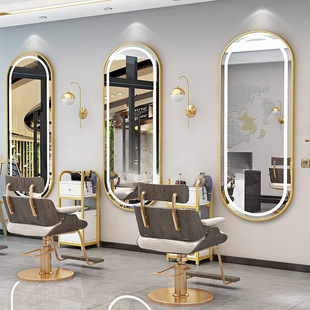 Barber shop mirror table beauty hairdressing mirror net red D with light hair salon integrated landing simple hairdressing mirror