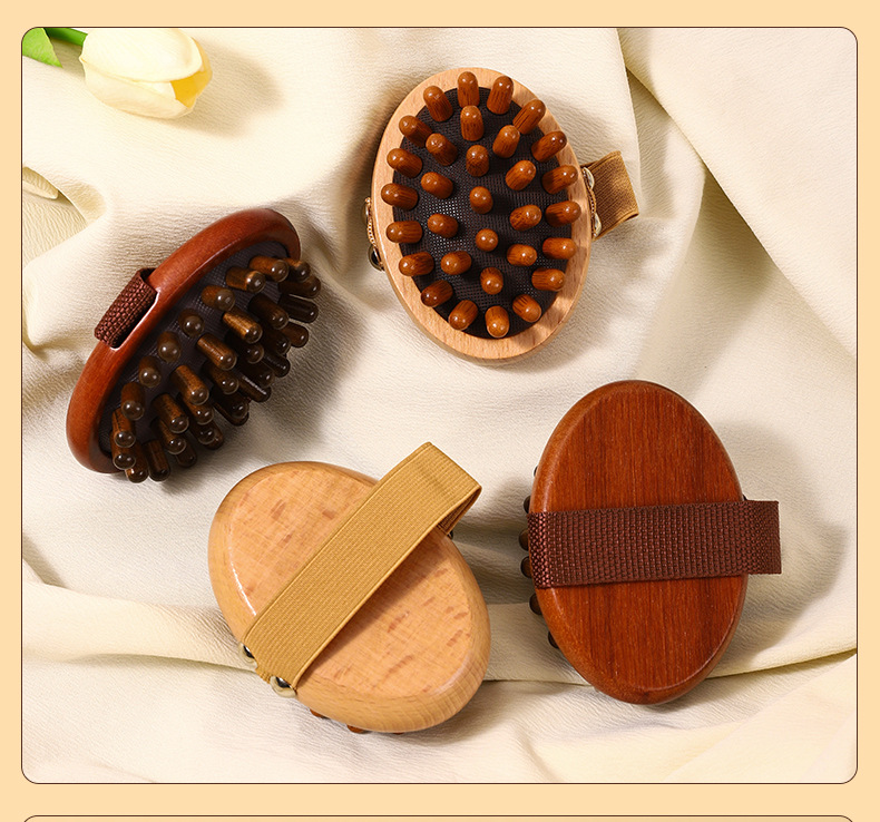 Sandalwood Body Gua Sha Massage Brush Meridian Comb for Belly Legs Waist Scalp Care preparation