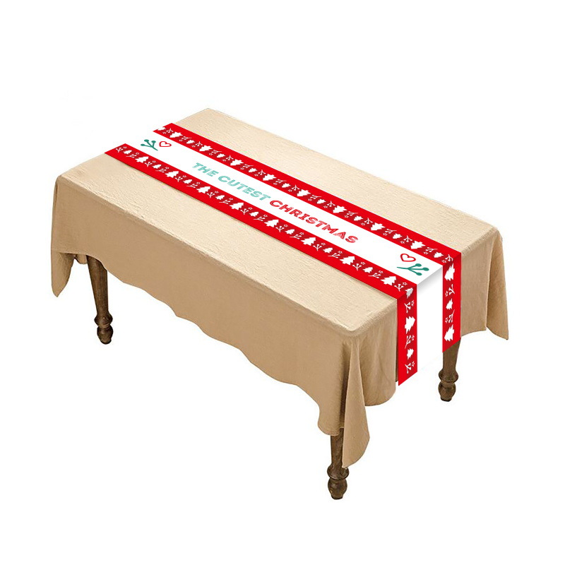 2022 transfronterizo nuevo camino de mesa de Navidad mantel mesa de comedor sala de estar decoración suministros impresión creativa a prueba de agua