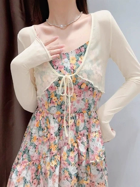 Дизайн тонкой летней кофты-кардигана, slip dress, накидка, тренд сезона, солнцезащита