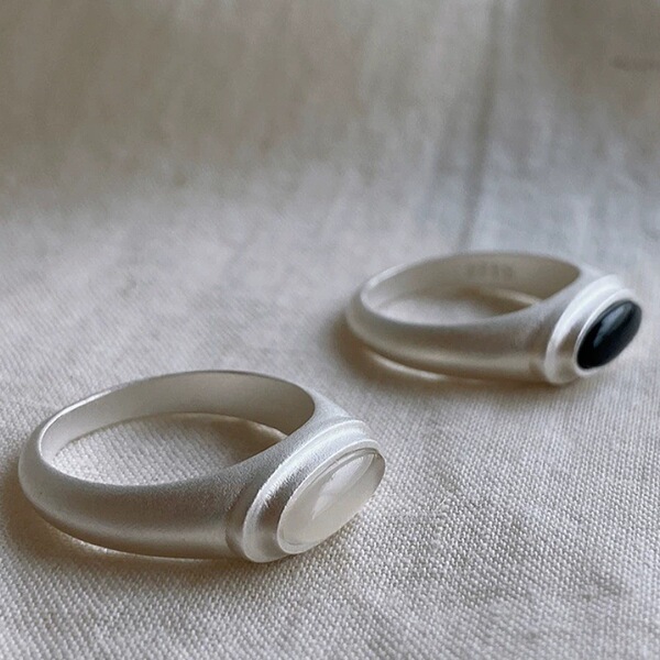 Design fashionable agate small retro matte ring