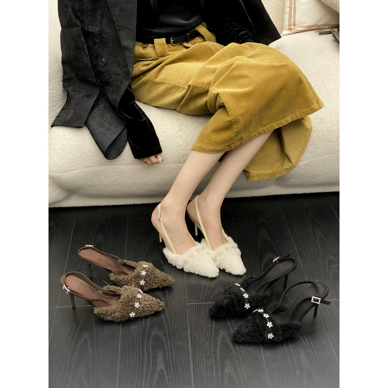 2024 осень и зима новые остроконечные каблуки