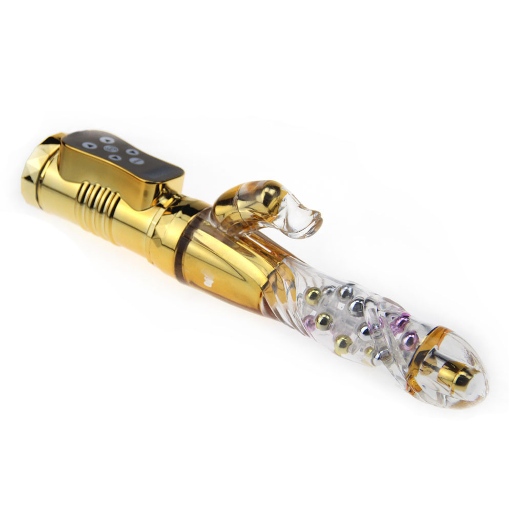 Retractable Rotating Bead Vibrator with 36 Modes, USB Rechargeable Thrusting Wand — detail image 4