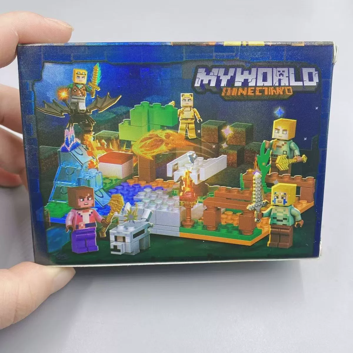 16 коробок цена на Minecraft восемь в одном строительных блока B-318 для развития воображения и креативности детей