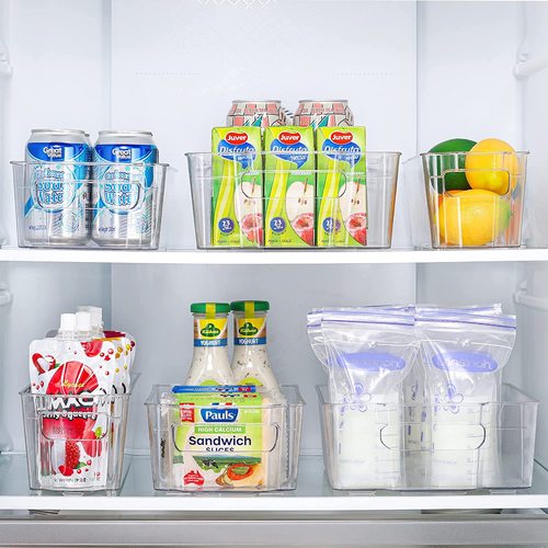 Cross-border kitchen refrigerator storage box best-selling set transparent PET box food and beverage organization storage box wholesale