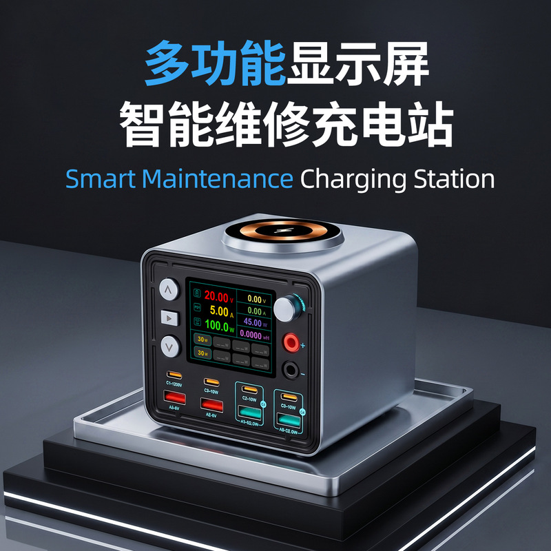 Charging Station Pd100W Fast Charging Head with Ips Screen Display, Multi-Port USB Charger with Adjustable Voltage, Huawei 100W Fast Charging Charging Station Pd100W Fast Charging Head with Ips Screen Display, Multi-Port USB Charger with Adjustable Voltage, Huawei 100W Fast Charging
