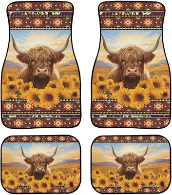 Avtomobil döşəmə paspasları — Amazon Cross-Border American Flower Butterfly - car-floor-mats-21-3344cm-two-piece-set