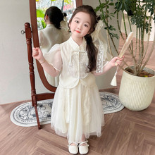 女童夏季连衣裙套装女宝宝新款新中式国风儿童装公主裙纱裙两件套