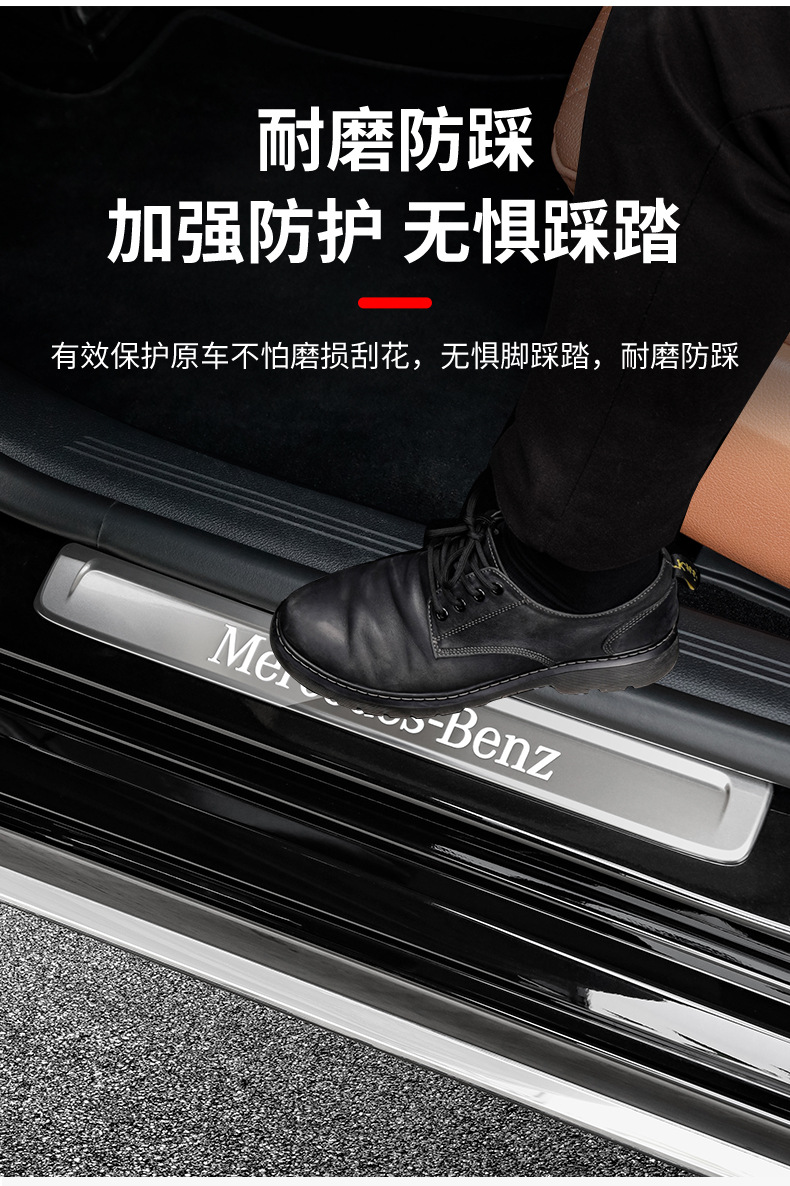 Suitable for the New Mercedes-Benz E-Class E300L/Glc260L/C260L/Gle Door Sill Strip Welcome Pedal Protection Film