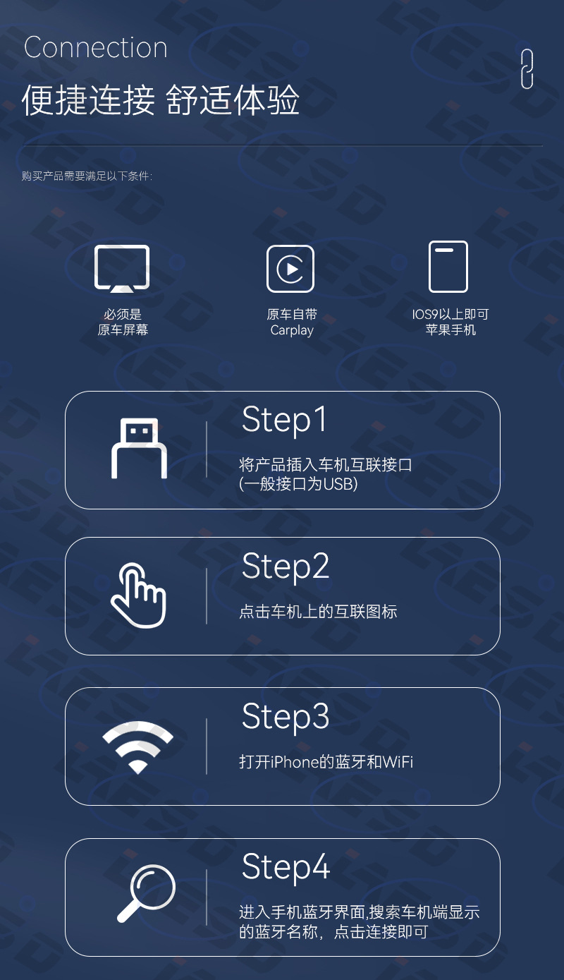 Cross-border 2-in-1 wireless carplay adapter with button switching, car connectivity box, smart carplay box