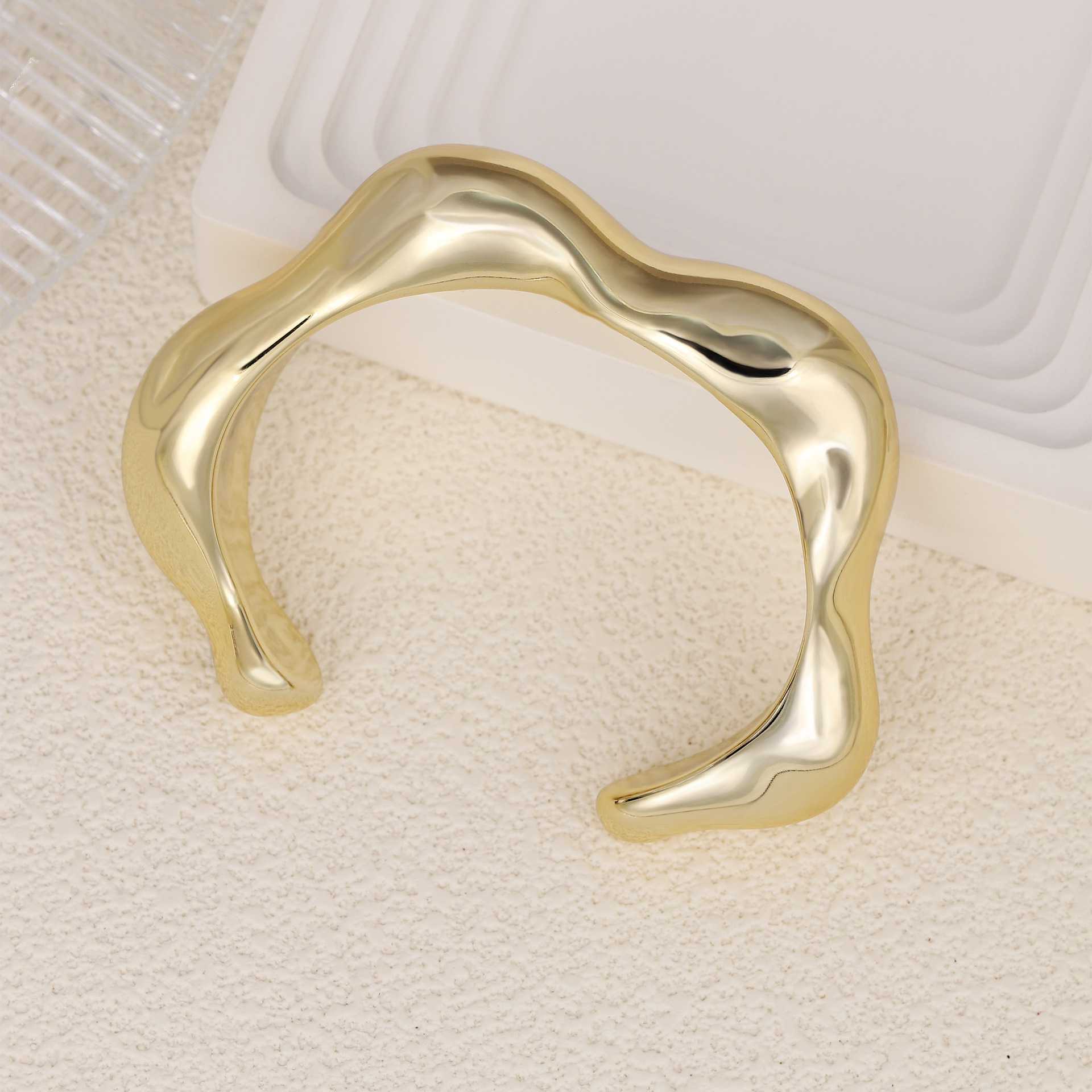 GeometricSmooth CCB Bracelet Brazalete brillante transfronterizo Joyas abiertas de acrílico europeo y americano