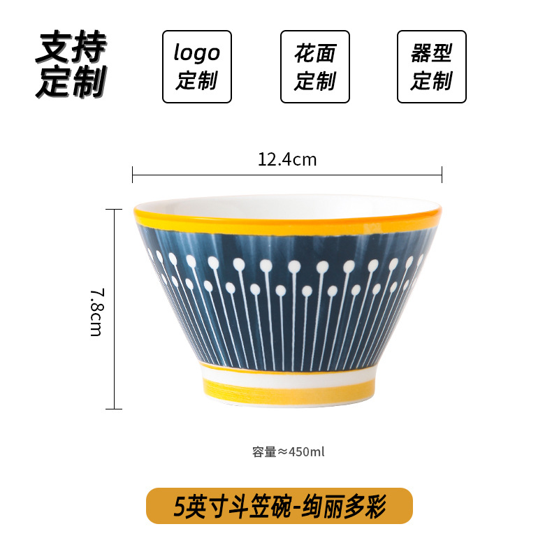 Puede personalizar el estilo japonés de estilo nórdico platos de cerámica platos de esmalte casero platos de sopa de color platos de cerámica platos de sopa image 24
