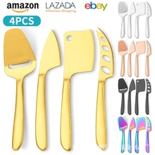 跨境热销不锈钢芝士刀四件套多功能家用厨房西餐烘焙工具芝士铲刀