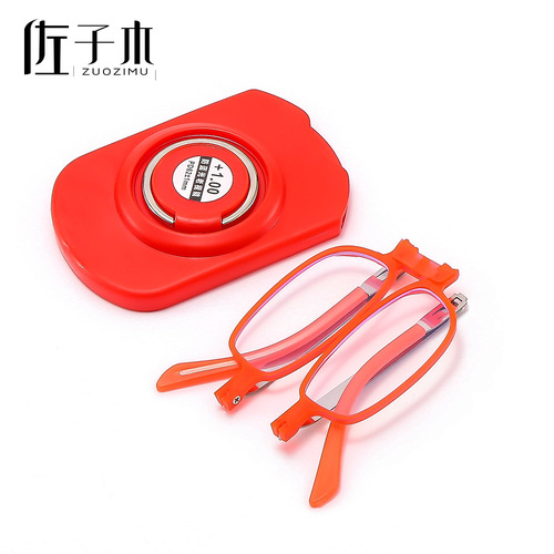 Sakomu's new folding anti-blue light reading glasses with mobile phone case holder reading glasses wholesale street stall supply