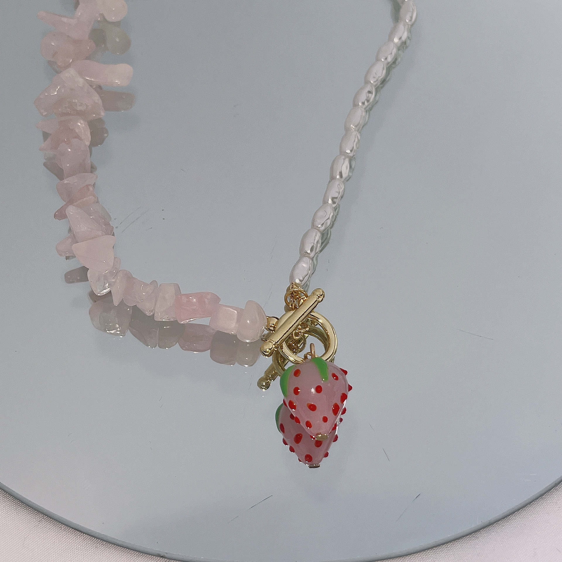 Womenu0027S Sweet Strawberry Imitation Pearl Mixed materials Necklace Beaded Necklaces