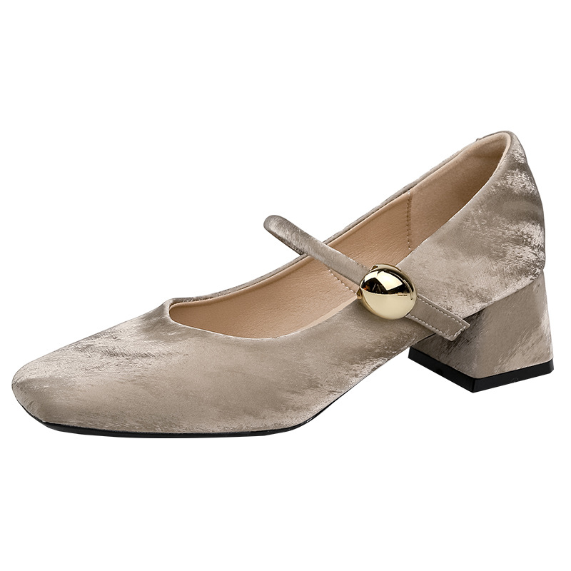 Super Small Soft Leather~ French Style Single For Women, Square Toe, Stunning Low Heel Ballet Shoes, Vintage One-Strap_vogvips.com