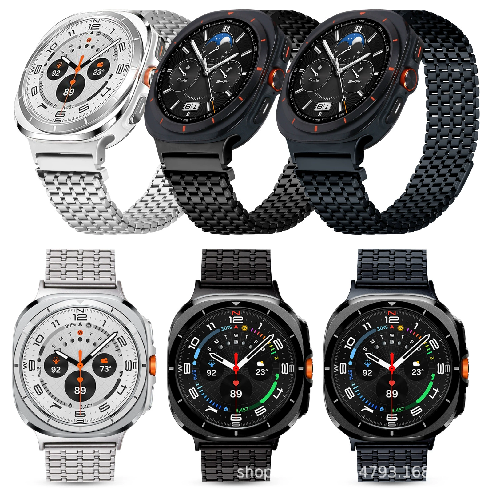 Применимо для Samsung watch7Ultr металлические часы ремешок Apple обратное кольцо с магнитным притяжением девять бусин Huawei ремешок для часов через границу