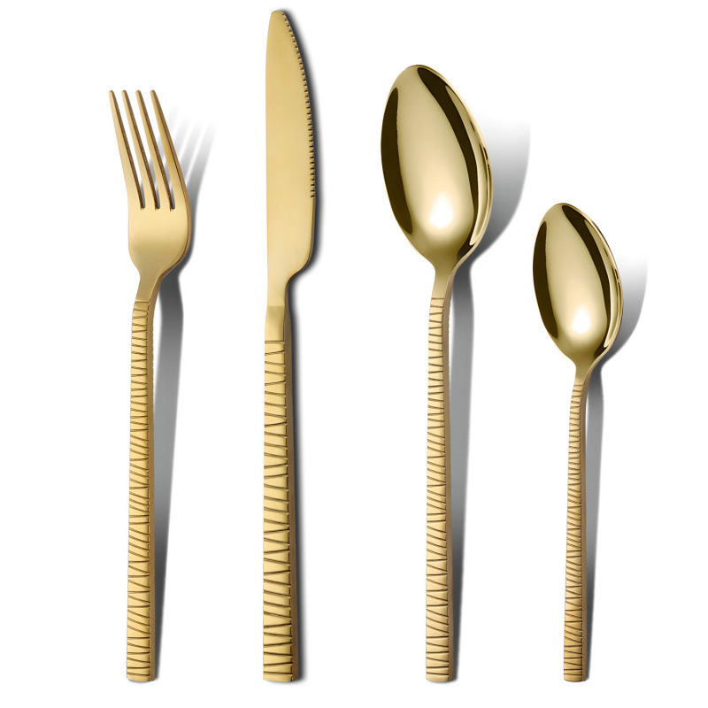 Creativo romano acero inoxidable cubiertos occidentales cuchillo de filete cuchillo de tenedor cucharas refrescos set de titanio cucharas europeas
