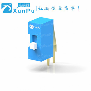 Xunpu DA-01-K-T Dial Switch 2.54 Spacing/90-degree Bent Foot Red, Blue and Black/Color