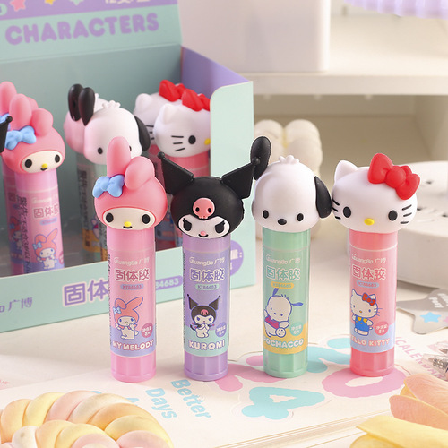Sanrio Series Styling Solid Glue Creative Powerful Solid Glue Cute Kuromi Pacha Dog Account Glue Stick