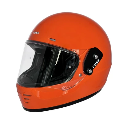 Motorcycle Electric Vehicle Full-Face Helmet Retro, Motosiklet kaskı (dəbilqə) - orange-m
