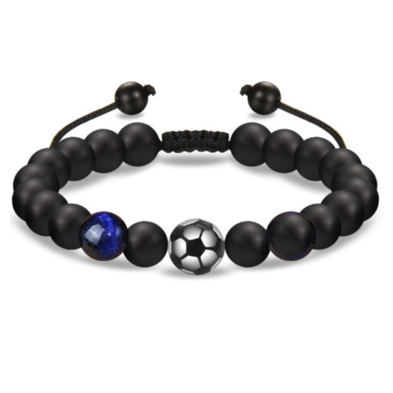 Obsidian Matte Braided Beaded Bracelet Men Tiger Eye Volcanic_voghion.com
