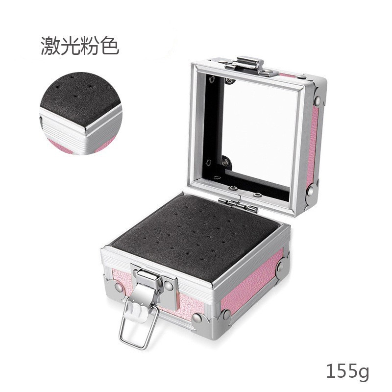 Nueva caja de aluminio de cabeza de pulido de uñas caja de aluminio de alta gama caja de almacenamiento de cabeza de pulido de uñas 4 colores opcionales
