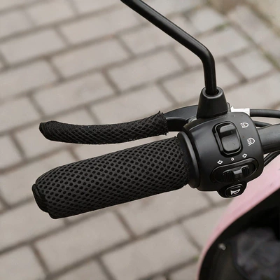 Breathable Electric Vehicle Handlebar Cover, Handlehold cover - 1-pair-of-black-breathable-tram-handlebar-gloves-breathable-and-sweat-absorbent-routine