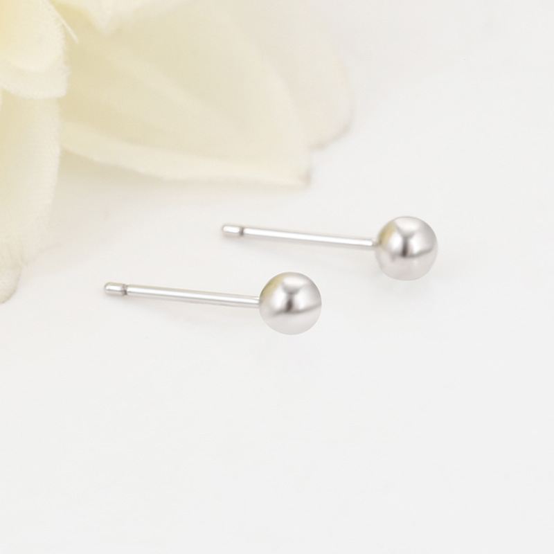 Xuping simple pernos de bola geométrica una tarjeta tres pares de aleación de cobre chapado en blanco inswind orejas diarias personalizadas para mujeres image 4