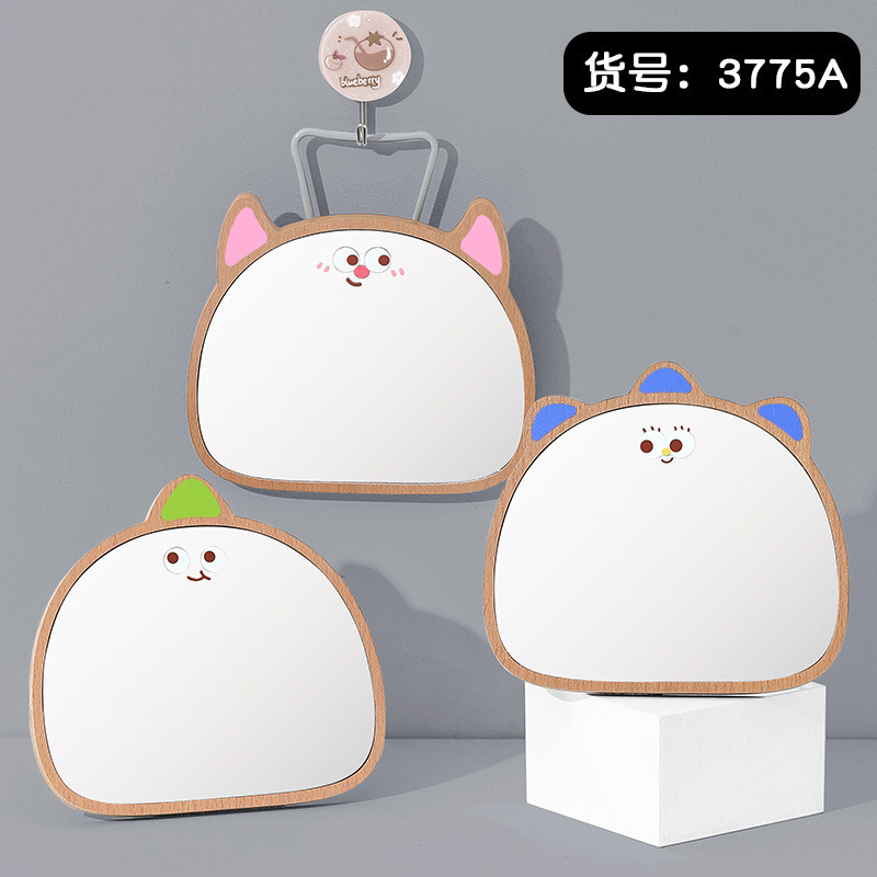 包包宝アマゾンかわいい猫の木のデスクトップ化粧鏡のデスクトップは角度を調節できます。|undefined