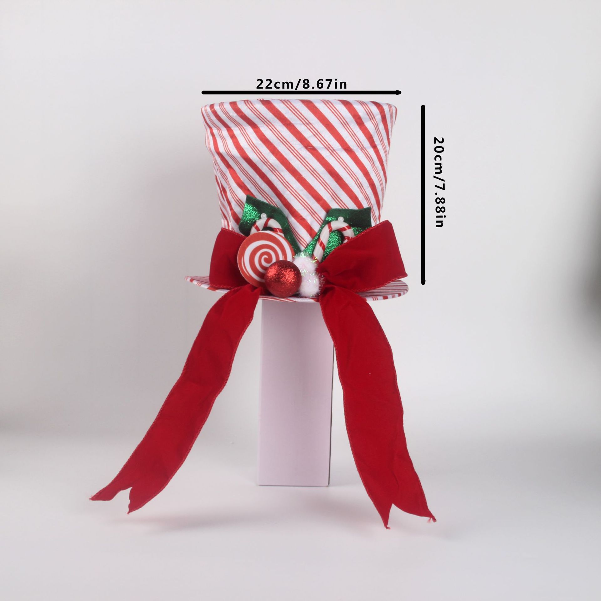 Decoración de Navidad árbol de Navidad sombrero de arco de cinta plegable sombrero de árbol de Navidad estrella