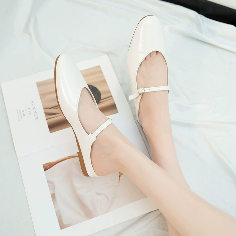 2023 Новая Летняя женская обувь больших размеров для внешней торговли с закрытым носком, плоские тапочки, ленивые тапочки, обувь Mage Jane, трансграничные женские туфли