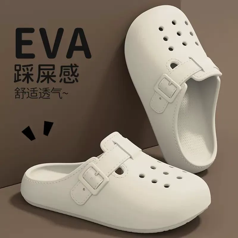 Сабо Birkenstock, женская летняя новая верхняя одежда, нескользящая офисная обувь на толстой подошве, женские сандалии с носком из ЭВА