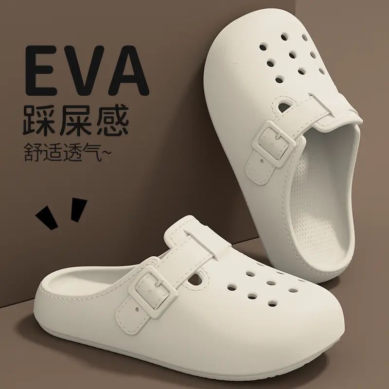 Birkenstock Clogs Women's Summer New Outer Wear Non-Slip Office Thick-Soled Lazy Shoes Eva Toe-Cap Sandals for Women