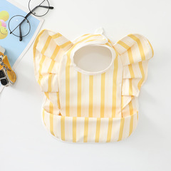 Danish new baby rice bag angel wings bib PU waterproof bib bib baby rice bag supplementary food