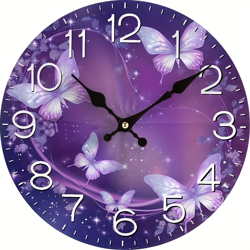 Reloj de pared sin marco con mariposa/animal, reloj simple de tablero de densidad, decoración para sala/comedor, venta directa de fábrica