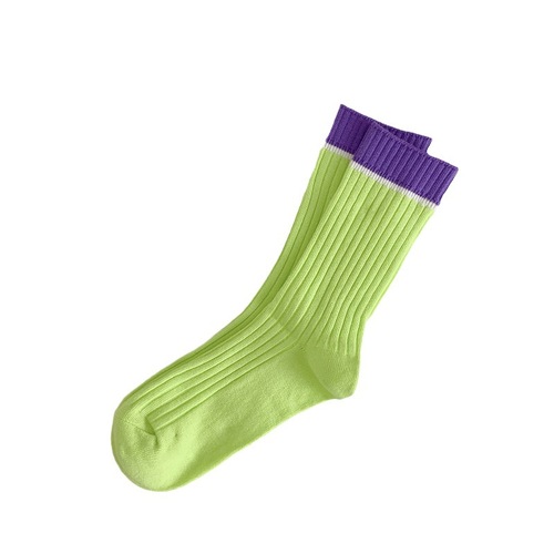 Double-needle color-blocked women's INXS trendy Korean celebrity men's and women's sports outerwear small fresh summer cotton knee-high socks