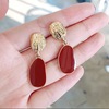 Burgundy design fresh earrings, trend of season, internet celebrity