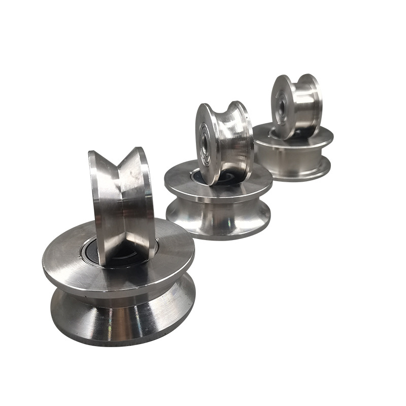 Polea de Riel y Elevación 201/304 Ranura U/V/H de Acero Inoxidable para Pista y Elevación