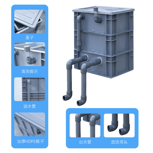 Fish tank filter box filter box fish pond water purification filtration system trickle rain filter turnover box wholesale