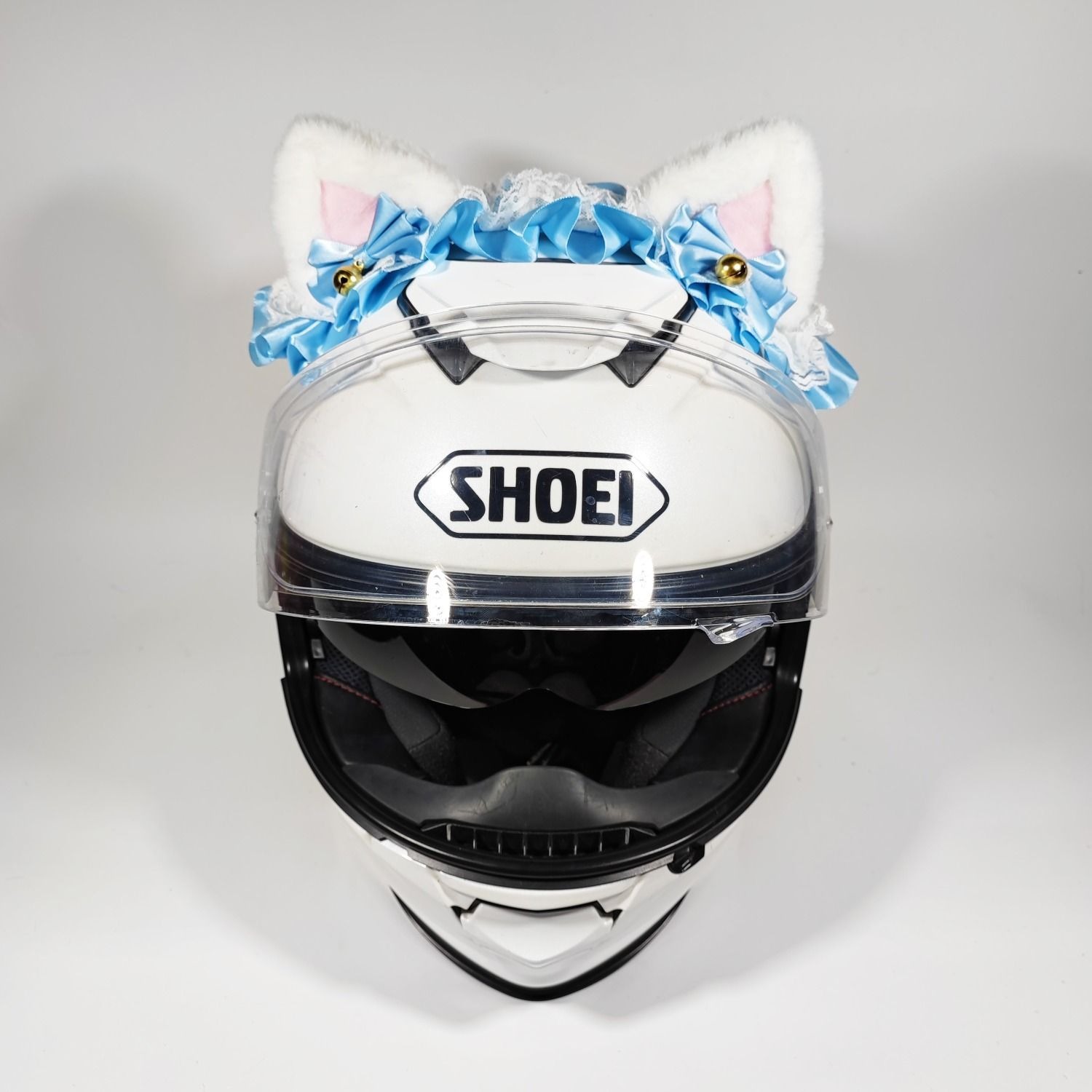 Lolita Style Cute Cat Ear Helmet Decoration Detachable Bendable Female Motorcycle Accessories Electric Vehicle Skiing