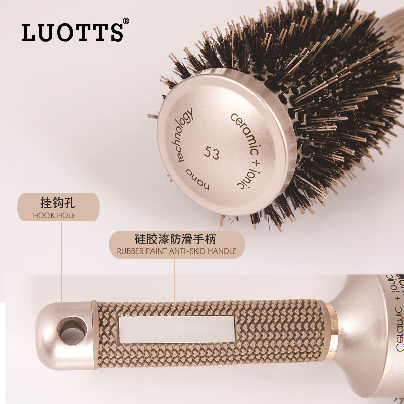 Cilindro Pelo Rizado rodillo peine peluquería forma Mane peine tubo de aluminio de aire térmico peine rodillo de cerámica peine del pelo