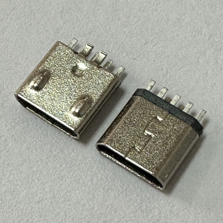MICRO USB夹板端子安卓V8成型母座焊板卷边micro转接头成型款母座
