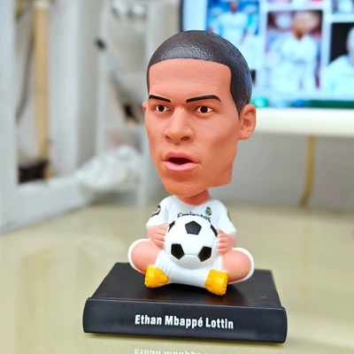 Car ornaments | C. Ronaldo Bobblehead Figures - -shaking-his-head-in-white-mbappe